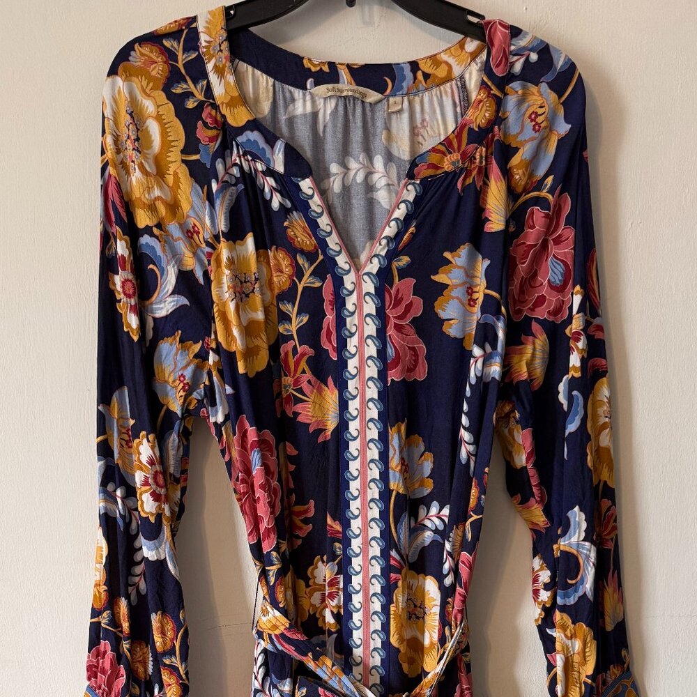 Soft Surroundings Slip-On Dress with Belt Tie-Size Large